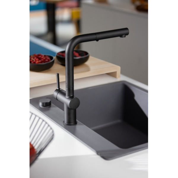 Baterie bucatarie Franke Active L Spout Dual Spray Matte Black