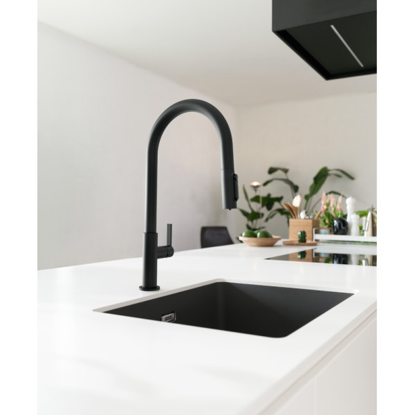 Baterie bucatarie Franke Maris Slim Clear Water Matte Black