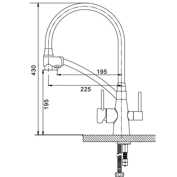 Baterie bucătărie 3-în-1 KOER KB-72003-05 Black Matte