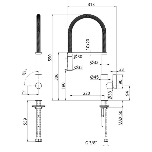 Baterie bucatarie Newform Libera 63930.05.093 Chrome