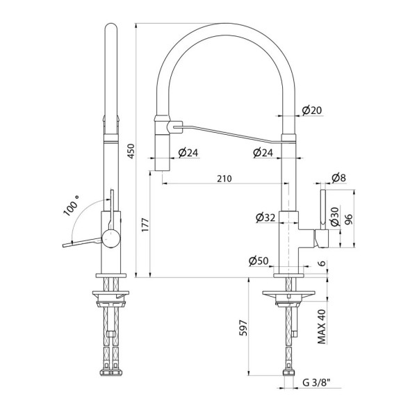Baterie bucatarie Newform Maki 71850.05.093 Chrome