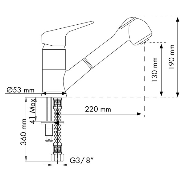 Baterie de bucătărie Plados PLUSMIXEXT UG 56 Jasmine