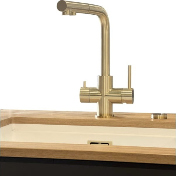 Baterie bucatarie Schock Vitus 560120 Pull-Out Dush White Gold