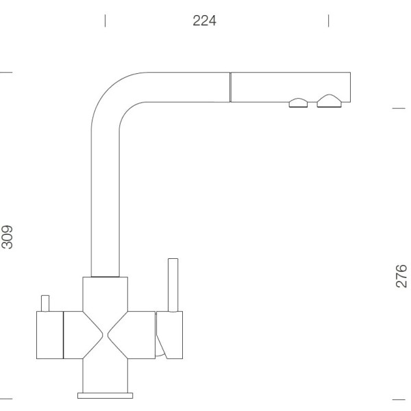 Baterie bucatarie Schock Vitus 560120 Pull-Out Dush White Gold