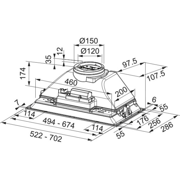 Hota incorporabila Franke FBI 525 XS HCS