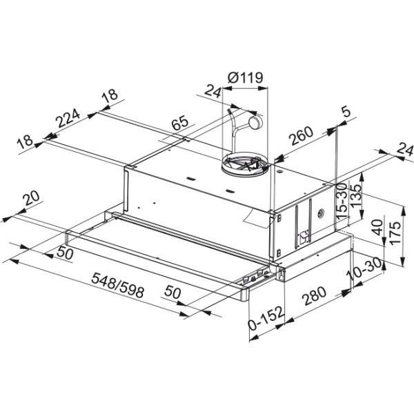 Hota incorporabila Franke FTC 632L GR/XS