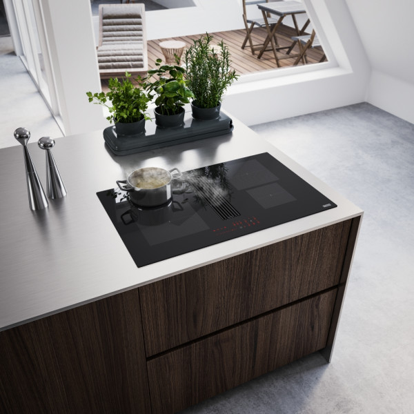 Plita cu inductie cu hota incorporata Franke FMA 8381 R HI Nero