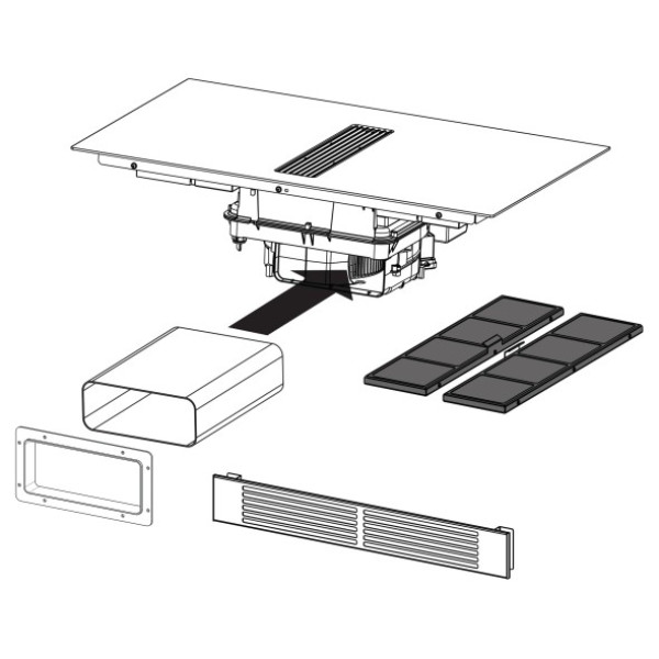 Plita cu inductie cu hota incorporata Franke FMA 8381 R HI Nero