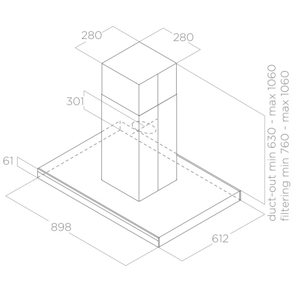 Островная вытяжка Elica Adéle Island BLMAT/A/90x60