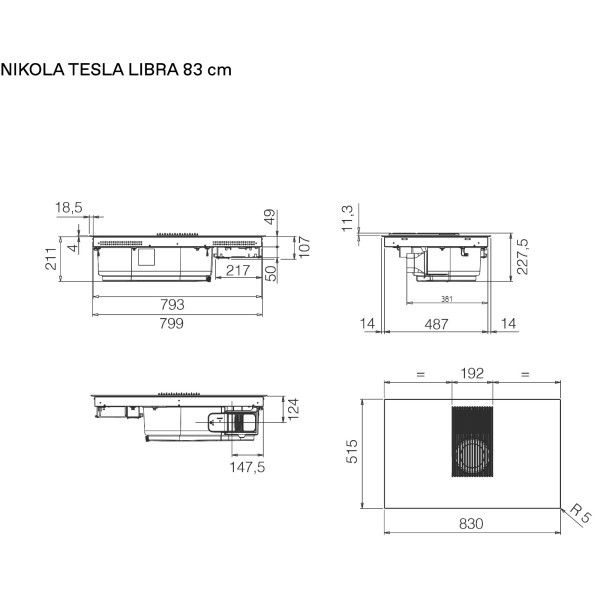 Plita cu inductie cu hota incorporata Elica NikolaTesla Libra Evo BL/F/83 PRF0196340