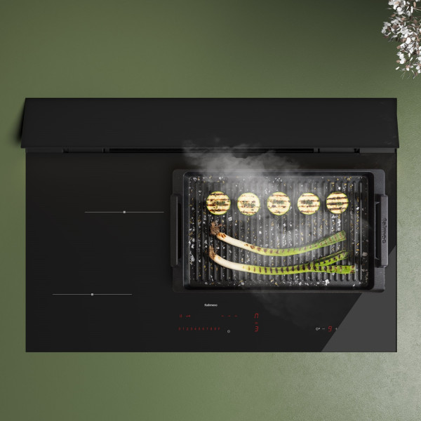 Plita cu inductie cu hota incorporata Falmec Brera 75 Vetro Matt