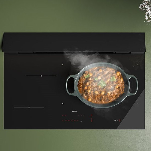 Plita cu inductie cu hota incorporata Falmec Brera 75 Vetro Matt