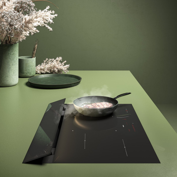 Plita cu inductie cu hota incorporata Falmec Brera 75 Vetro Matt