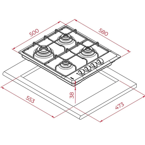 Plita pe gaz Teka HLX 640 KB