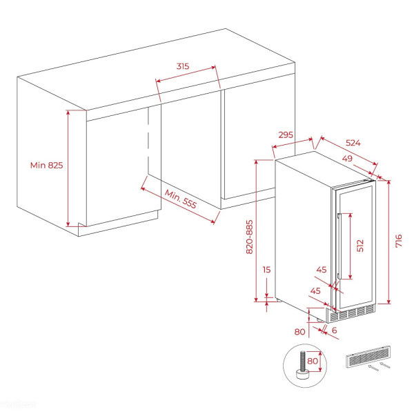 Racitor de vinuri Incorporabil Teka RVU 10020 GBK